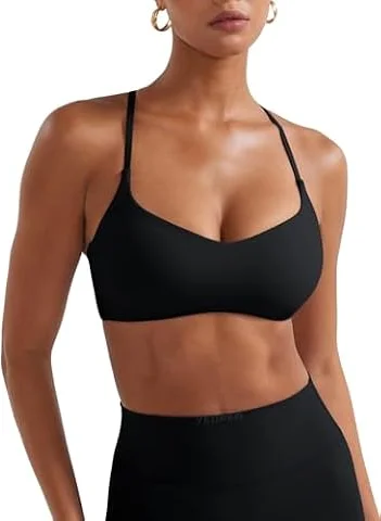 YEOREO CoreFlex Y Back Sports Bra for Women, Black, Small