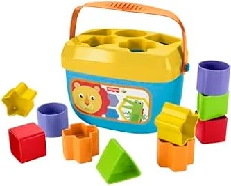 Fisher-Price Baby’s First Blocks, Baby Toy | Stacking Toy Set of 10 Shapes with Storage Bucket, Sorting Play for Infants Ages 6+ Months