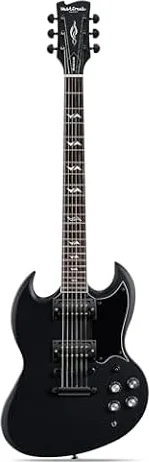 WestCreek RACER Solid Body Electric Guitar, Double Cut Guitar, Rounded End Frets, Bone Nut, Rosewood Fretboard, Mahogany Body (Black)