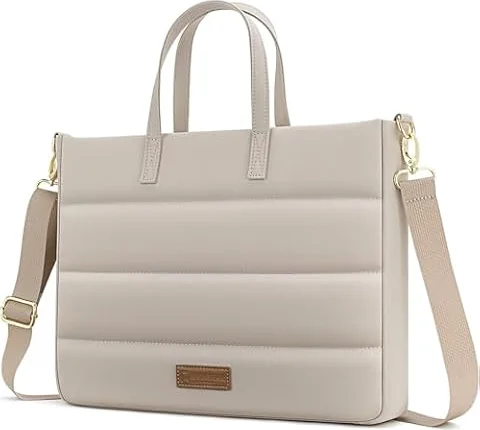 RAINYEAR Laptop Bag for 14 Inch, Women Laptop Shoulder Bag, Khaki