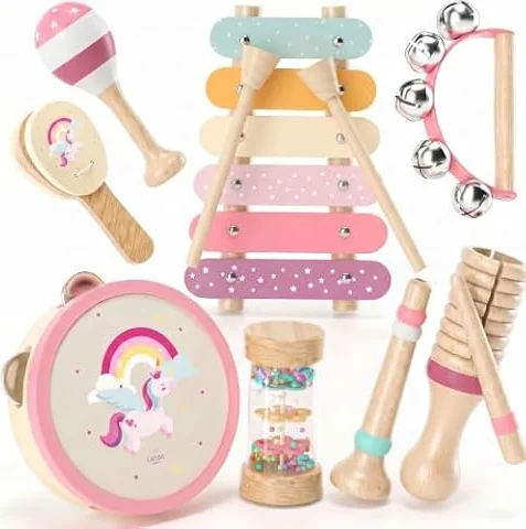 Lehoo Castle Wooden Musical Instruments for Toddler Girls 1-3