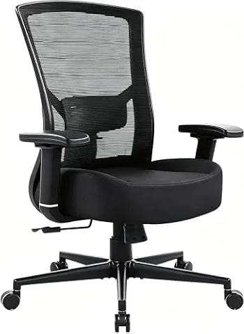 600lbs Big and Tall Office Chair with Adjustable Lumbar Support,Ergonomic Heavy Duty Office Chair for Heavy People,Mesh Desk Chair with Wide Seat for Home