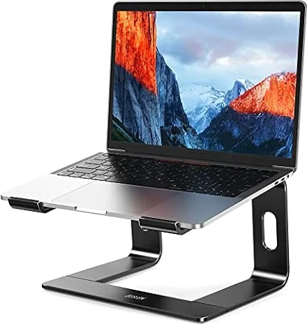 BESIGN LS03 Aluminum Laptop Stand, Ergonomic Detachable Computer Stand, Riser Holder Notebook Stand Compatible with Air, Pro, Dell, HP, Lenovo More 10-15.6" Laptops (Black)