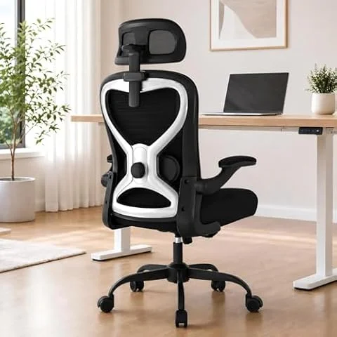 Ergonomic Office Chair for Long Hours and Back Pain, 3.5" Cushion, 330 LBS | 4-Way Lumbar, 3.5" Thick Cushion, Flip-Up Arms, Breathable Mesh Back, Tilt & Rock, 5-Year Warranty, 24/7 Support