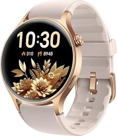 Smart Watch for Women Answer/Make Call 1.32'' AMOLED Screen（Pink Gold） | Fitness Tracker with Heart Rate/Sleep/Step Monitor, Compatible with iPhone/Samsung/Android, 110+ Sport Modes, 3ATM Waterproof