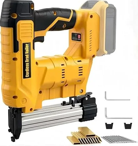 2-in-1 Cordless Brad Nailer Stapler Compatible with Dewalt 20V Max Battery | No Battery, 18GA Electric Nail Gun & Staple Gun Battery Powered with 1000 Nails & Staples for Woodworking, Trim (Tool Only)