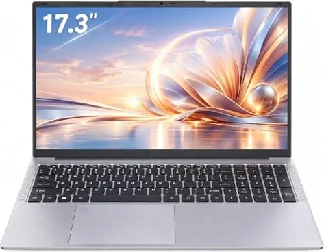 Auusda 2026 Traditional Laptop 17.3" for Students & Work, for Ryzen 3 3250C | WiFi 6, BT 5.3, Backlit Keyboard, Fingerprint, Privacy Camera, Dual USB Type-C, 16GB RAM, 512GB NVMe SSD, Silver