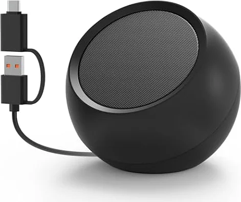 [Single] Computer PC Computer Speaker, USB Powered, Plug and Play, Hardwired, External Laptop Speaker, with Crystal Clear Sound, Loud Volume, Rich Bass, Adapter