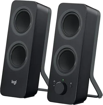 Logitech Z207 2.0 Channel Computer Speaker System with Bluetooth - Black | 10 Watts peak power, active drivers with passive radiators, 3.5 mm input and headphone jack, ideal for PC setups