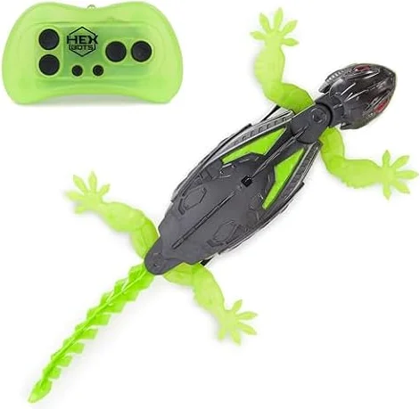 HEX Bots Wall Crawler Gecko with Official Wall Climber Technology, Rechargeable Remote Control Robot Kids Toys, Prank Toys for Boys & Girls Ages 4 & Up