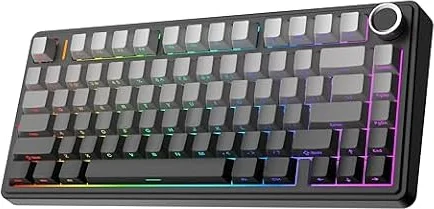 EPOMAKER x Aula F75 Gasket Mechanical Keyboard, 75% Wireless Hot Swappable Gaming Keyboard with Five-Layer Padding&Knob, BT/2.4GHz/USB-C, RGB (Black Gradient, LEOBOG Reaper Switch)