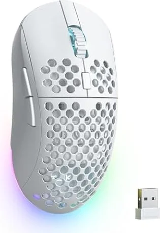 TMKB Falcon M1 Wireless Gaming Mouse, 24000 DPI, 180-Hour Battery, White