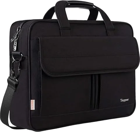 Taygeer Messenger Bag for Business, Work & Office 15.6 Inch Laptop Bag Shoulder Bag with Strap for Men & Women, Water Resistant Computer Briefcase,Black