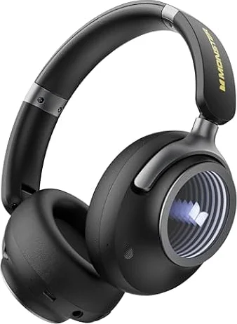 Monster Persona 4th ANC Active Noise Canceling Headphones,Wireless Bluetooth Over Ear Headphones with 3 EQ Modes,and 70H Playtime,Bluetooth 6.0,Deep Bass,Foldable Comfort Design for Leisure,Travel