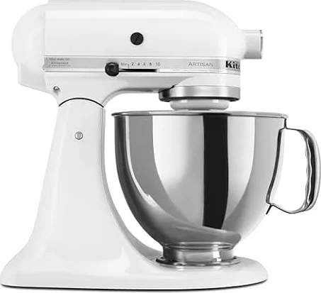 KitchenAid Artisan Series 5-Quart Tilt-Head Stand Mixer, White, KSM150PSWH