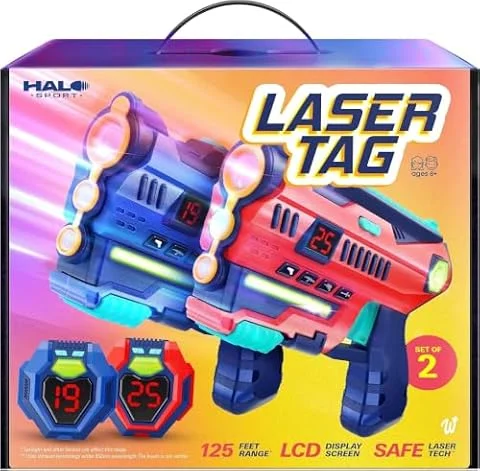 Halo Sport Laser Tag Set of 2 - Gifts for 8 9 10 11 12 13 Year Old Boy Gifts Birthday - Christmas Toys for Boys Ages 8-12 Years - Teens Boys Toys Age 8-10 Years Gift - Lazer Tag Guns & Vests (2 Pack)