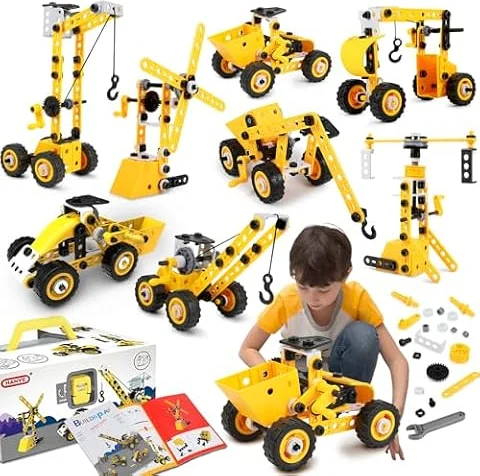 10 in 1 Stem Toys for 5 6 7 8 9+ Year Old Building Block Kit Stem Activities Projects Boy Toys Age 4-8 5-7 6-8 8-10 Creative Set Educational Engineering Excavator Construction Christmas Birthday Gift
