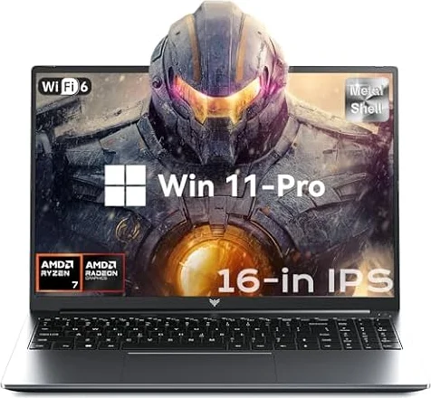ACEMAGIC Gaming Laptop AMD Ryzen 7 H255 16-in Radeon 780M 24GB LPDDR5 (2 * 12GB, Dual Channel) 512GB NVMe SSD, Ultra Laptops AMD laptops Windows Laptops, Backlit Keypad WiFi 6 Win-11 Pro Dual Fans