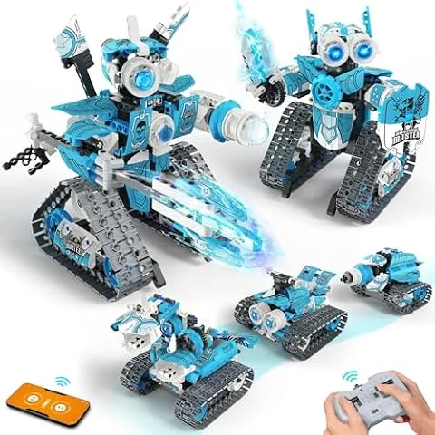 Opmind 5-in-1 STEM RC Robot Building Kit - 408PCS, Gift for Boys Ages 8-13 | STEM Toys for Ages 8-13, DIY Building Toys for Boys, APP Remote Control Robot, Educational Engineering Robotics Kit for Kids