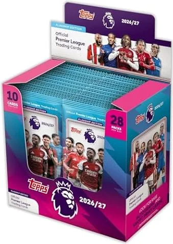 Topps Flagship Premier League 2026/27 Trading Cards - Full Box | The full box contains 28 packs (10 cards per pack).